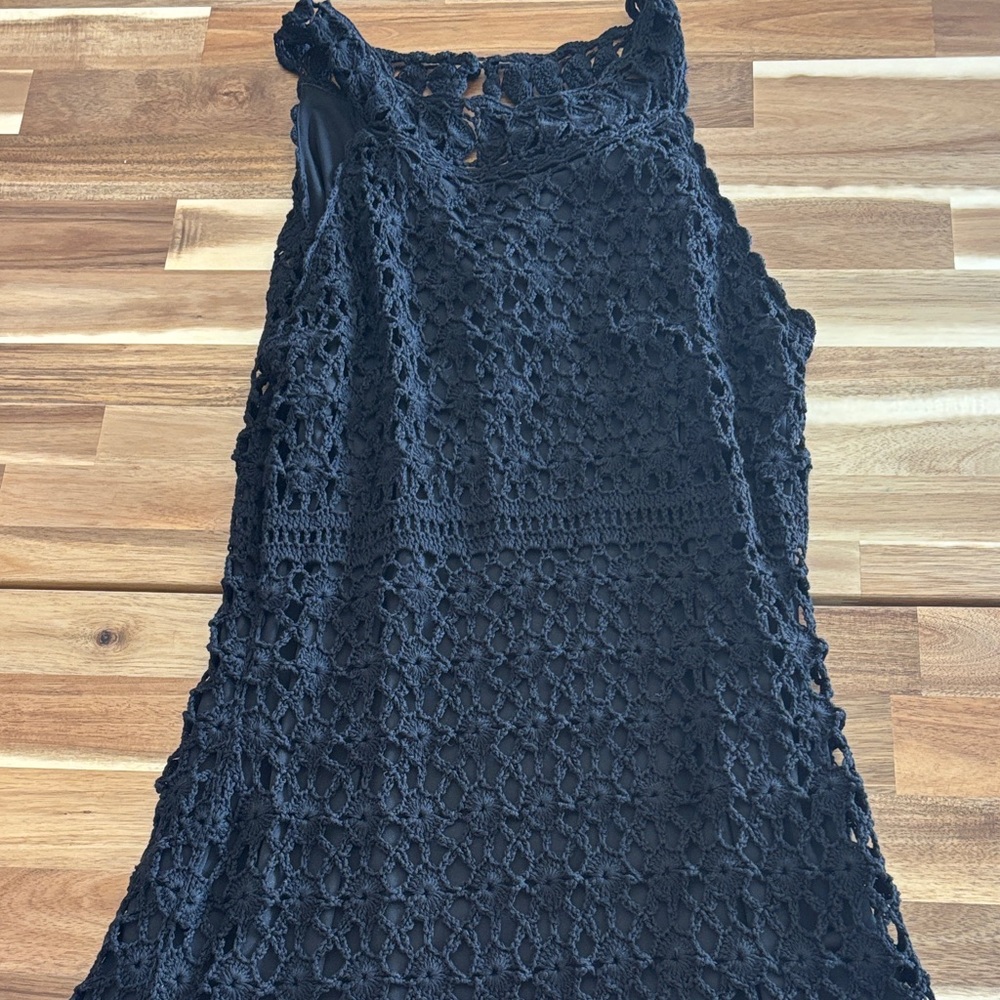 INC International Concepts Black Crochet Dress